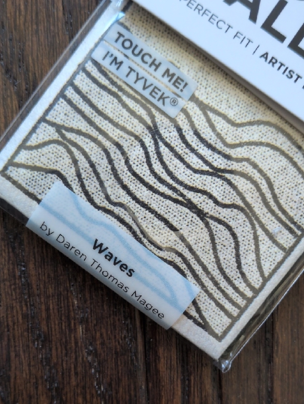 PAPERWALLET I NWT Artist Designed Waves Pattern Tyvek Compact Micro Wallet - Picture 9 of 16